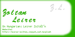 zoltan leirer business card